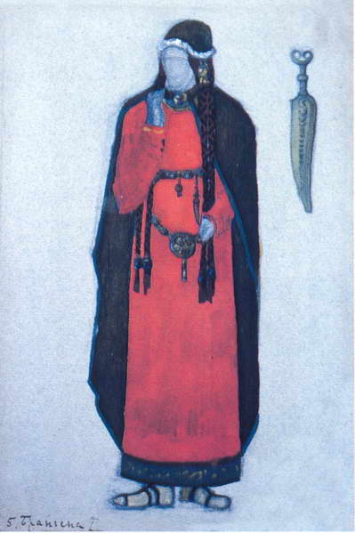 Рерих Н. К., Брангена, эскиз костюма (для оперы Зимина, 1912, не поставлено)